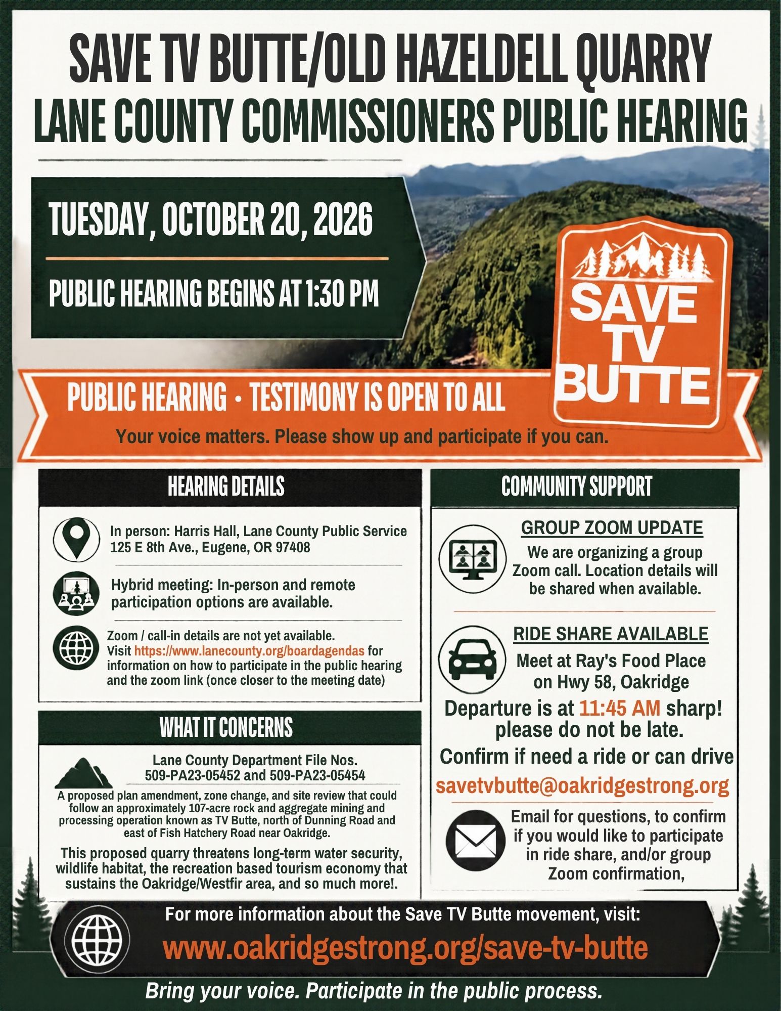 Commissioners Meeting Public Hearing Flyer